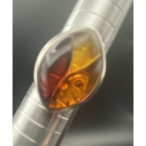 Multi-Color Baltic Amber Ring Size 7.25 925 Sterling Silver 5.4 G 23 h x 17.7 mm - Picture 10 of 16